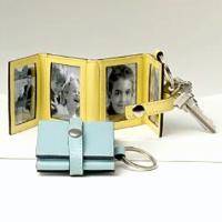 Faux Leather Photo Keychain