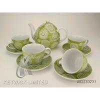 Porcelain tea pot set with WAX effect