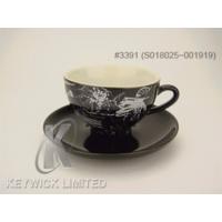 New Bone China Black color cappuccino cup & saucer