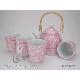 Porcelain tea pot set with WAX effect