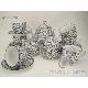 Porcelain tea pot set with WAX effect