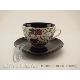 New Bone China Black color cappuccino cup & saucer