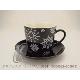 New Bone China Black & White Coffee cup & saucer