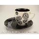 New Bone China Black & White Coffee cup & saucer