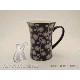 New Bone China Black color mug, #3355(E016-0019)