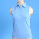 Ladies' Knitted Blouses with Poplin Fabric Collar, Front Placket & Armhole Piping, 5356