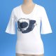 Ladies' Knitted T-Shirt with Embroidery on Front Panel, M11403