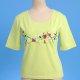 Ladies' Knitted T-Shirt with Embroidery on Front Panel, AW11402