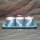 Feathers Pattern Ceramic Filled Wax Set w/Ceramic Rectangle Tray