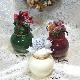 Ceramic Jar Filled Wax w/Lid & Christmas Artificial Flower