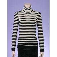 TURTLE NECK STRIPED PULLOVER