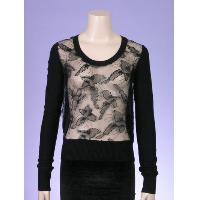 MESH FRONT LONG SLEEVES PULLOVER