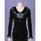 RUFFLE & CHIFFON COLLAR LONG SLEEVES PULLOVER