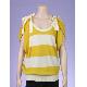 SCOOPNECK SPLIT SLEEVES STRIPED PULLOVER