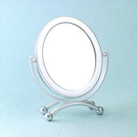 OVAL 2-SIDE ALUMINIUM STAND MIRROR