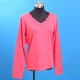 LADIES' COTTON EMBROIDERY/LACE NECK BLOUSE