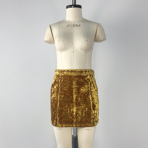 Polyester Short Skirt (Gold)