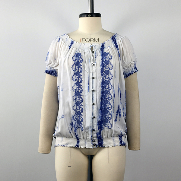 Short Sleeve Woven Blouse
