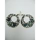 Green Coloured Disc Earrings