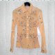 Printed Silk Spandex Blouse with Embroidery & Beadings