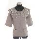 12GG Cardigan w/ hand crochet & emb. Collar