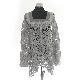 All over hand crochet with sewn on woven neck trim