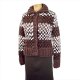 Spread collar long sleeves jersey chunky cardigan