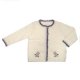 12GG Round neck long sleeved hand crochet trimming embroidery jersey cardigan