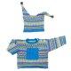 7GG Round neck long sleeves jacquard pullover & hat