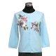 12GG 3/4 sleeves w/beading/embroidery/applique flower/cover buttons on front cardigan, CPL19211