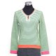 12GG jersey long sleeve pullover allover stripe pattern and tack tubular tape along neck part, CPL18906