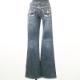 LADIES' LEATHER+DENIM PANTS, 69044