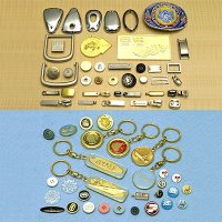 Metal buttons, buckles and eyelets
