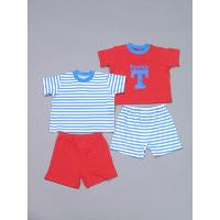 Boys Baby 2pk SS+SL PJ set with placement print