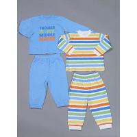 Boys Baby 2pk LS+LL PJ set with placement print