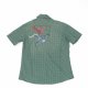Men's 100% cotton woven shirt in yarn dye checks and embroidery on back, SH51