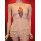 Silk beaded with diamond shape at the center front and layers body, top., P7251853 