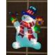 14 inches Frosted Snowman Window Silhouttes