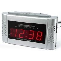 Easy Button Digital Alarm Clock Radio
