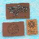Leather badge with 2 layers embroidery, Cfl3011