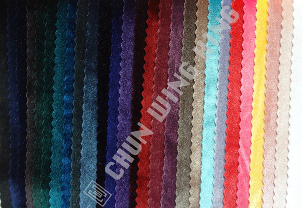 Korea Knit Fabric Polyester And Spandex Plain Dyed Velvet With Stretch