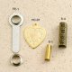 Fish Eyelet (FE-1) String Clip (S-1, S-4) Heart Shape Charm (HC-01)