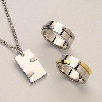 Fine Steel Pendant and Ring Set