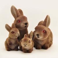 flocked rabbits money bank