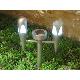 Silver-Painted Dual Tent Heads Plastic Solar Light, PMA05-166