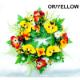 30CM PANSY, DAISY & SWEET WILLIAM WREATH.