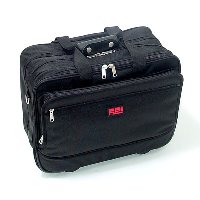 Wheeled portfolio with computer pouch