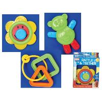 Rattle & Teether 3-Asstd