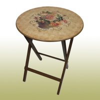 Wooden Round Shape Foldable Table