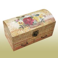 Wooden Dome Shape Jewelry Box W/2 Drawers